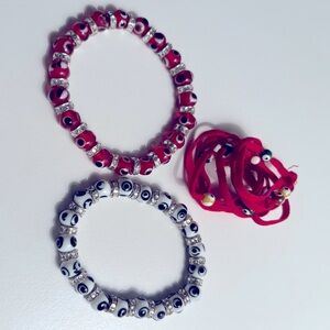 LOT OF 3 EVIL EYE BRACELETS